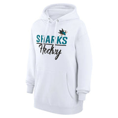 San Jose Sharks - G-III 4Her by Carl Banks Women's Team Fleece Pullover Hoodie White