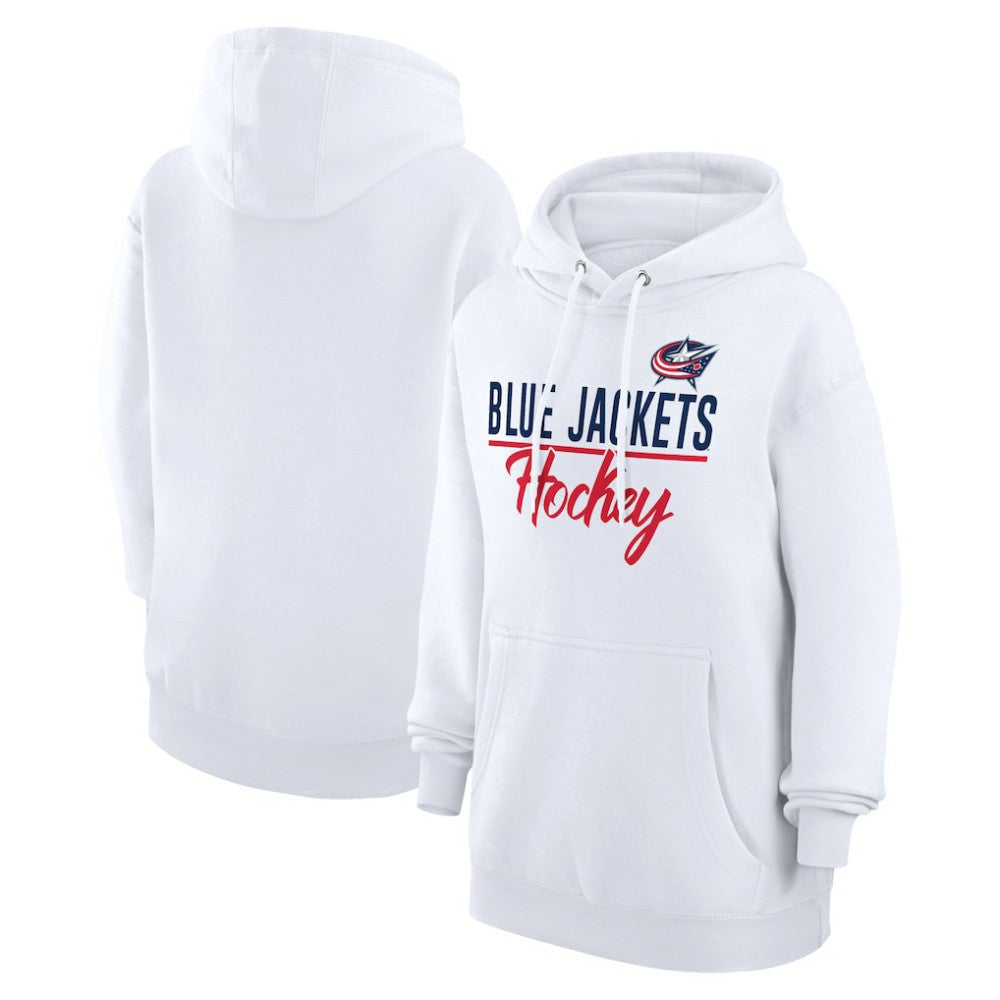 Columbus Blue Jackets - G-III 4Her by Carl Banks Women's Team Fleece Pullover Hoodie White
