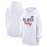 Columbus Blue Jackets - G-III 4Her by Carl Banks Women's Team Fleece Pullover Hoodie White
