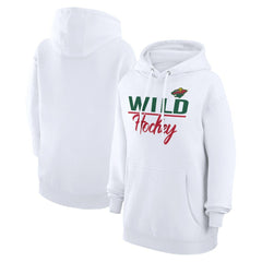 Minnesota Wild - G-III 4Her by Carl Banks Women's Team Fleece Pullover Hoodie White