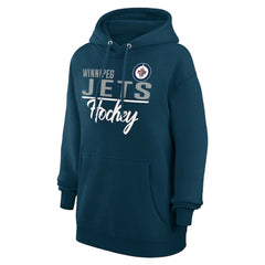 Winnipeg Jets - G-III 4Her by Carl Banks Women's Team Fleece Pullover Hoodie Navy