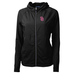 San Diego Padres Cutter & Buck Women's City Connect Adapt Eco Knit Hybrid Recycled Full-Zip Hoodie On Sale