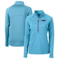 Milwaukee Brewers Cutter & Buck Women's City Connect Adapt Eco Knit Recycled Half-Zip Pullover Top Clearance