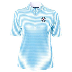 Chicago Cubs Cutter & Buck Women's City Connect Virtue Eco Pique Stripe Recycled Top Sale