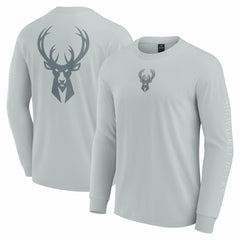 Fanatics - Milwaukee Bucks Elements Strive Long Sleeve T-Shirt - Gray