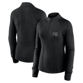 Fanatics - Philadelphia 76ers Women's Elements Match Raglan Quarter-Zip Top - Black
