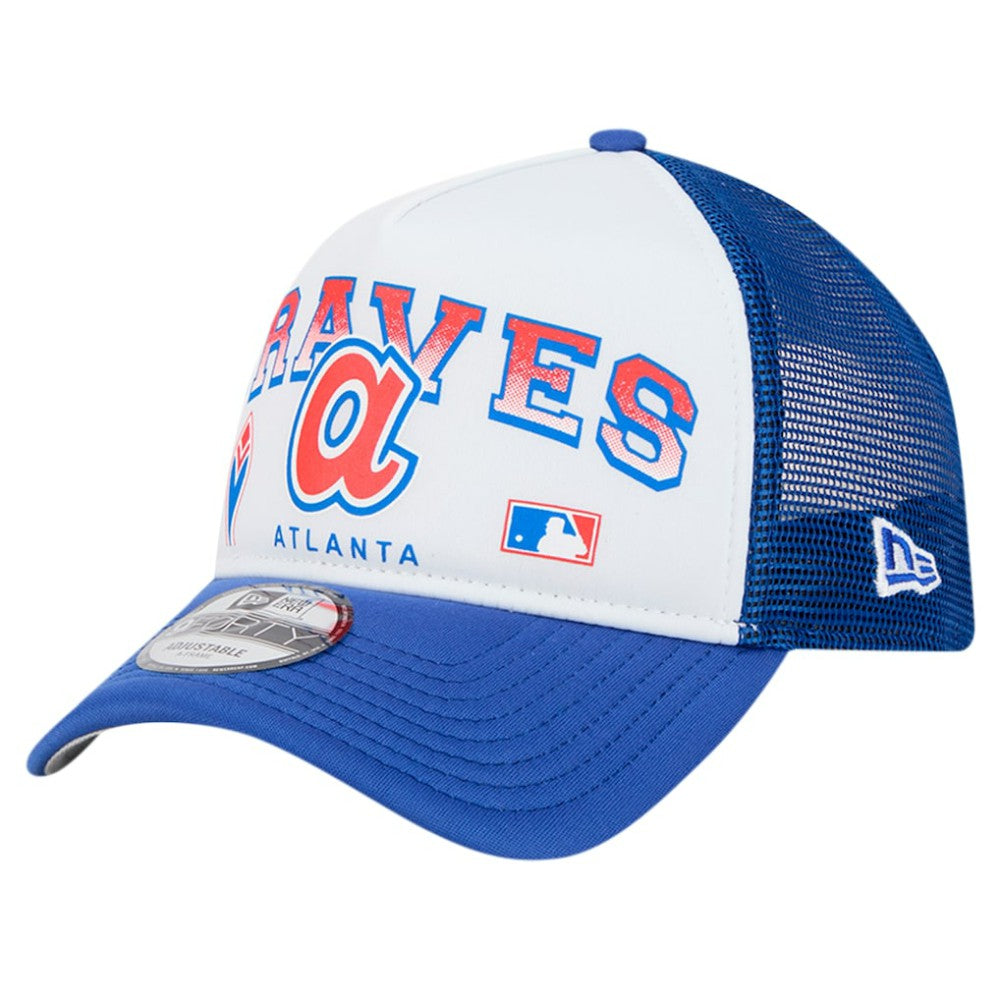 Atlanta Braves New Era Retro Wordmark 9FORTY A-Frame Trucker Adjustable Hat Online
