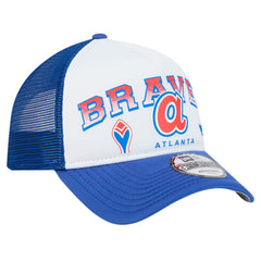 Atlanta Braves New Era Retro Wordmark 9FORTY A-Frame Trucker Adjustable Hat Online