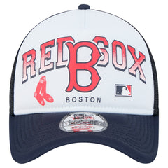 Boston Red Sox New Era Retro Wordmark 9FORTY A-Frame Trucker Adjustable Hat Lifestyle