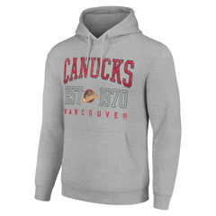 Vancouver Canucks - Starter Retro Graphic Pullover Hoodie Heather Gray