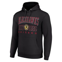 Chicago Blackhawks Starter Retro Graphic Pullover Hoodie Black