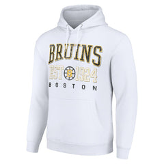 Boston Bruins Starter Retro Graphic Pullover Hoodie White