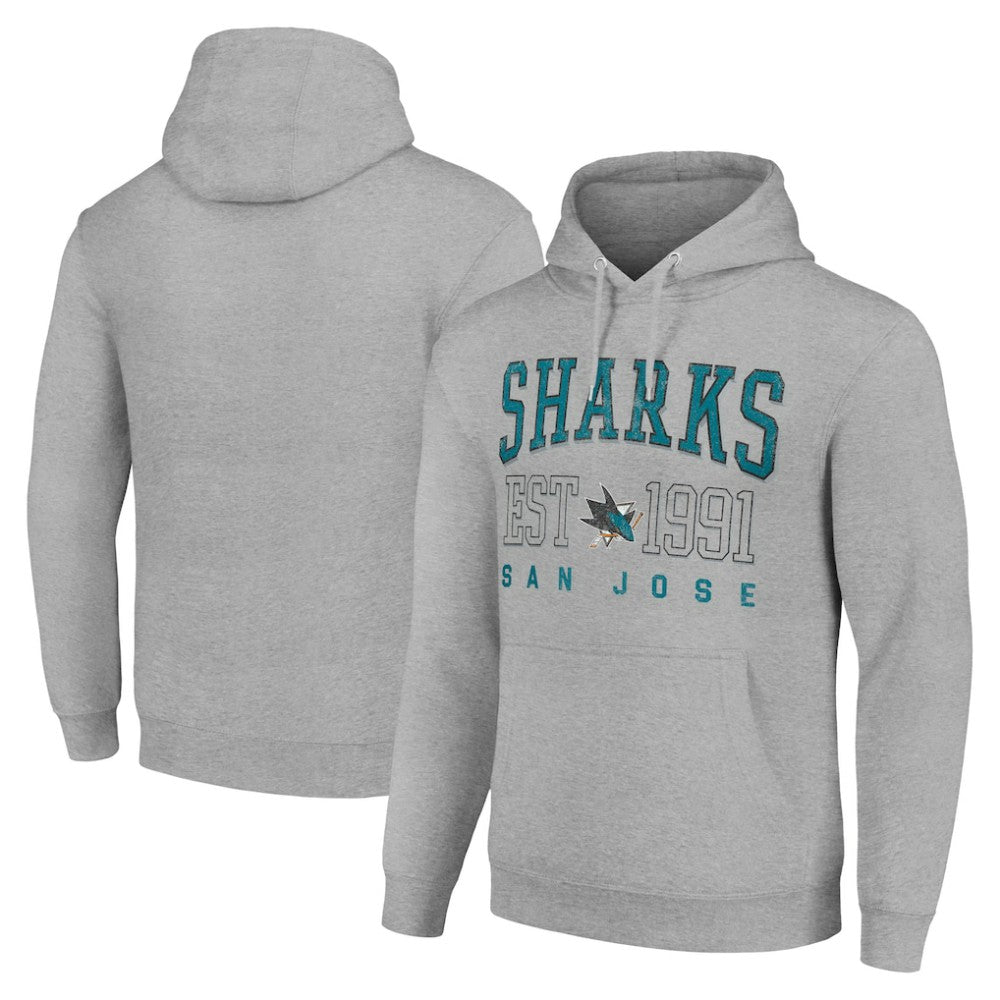 San Jose Sharks - Starter Graphic Pullover Hoodie Heather Gray