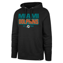 Miami Dolphins '47 Box Out Headline Pullover Hoodie Black - 47 brand