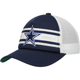Dallas Cowboys Youth Stripe Trucker Adjustable Hat Navy - Mitchell & Ness
