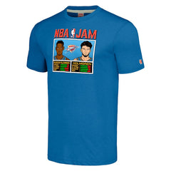 NBA - Shai Gilgeous-Alexander & Chet Holmgren Oklahoma City Thunder Homage Unisex NBA Jam Tri-Blend T-Shirt - Blue