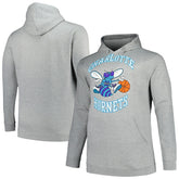 Mitchell & Ness - Charlotte Hornets Hardwood Classics Big & Tall Pullover Hoodie - Heather Gray
