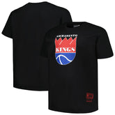 Mitchell & Ness - Sacramento Kings Big & Tall Hardwood Classics Vintage Logo T-Shirt - Black