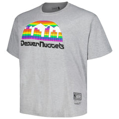 Mitchell & Ness - Denver Nuggets Big & Tall Hardwood Classics Vintage Logo T-Shirt - Heather Gray