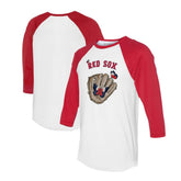 Boston Red Sox Tiny Turnip Unisex Butterfly Glove 3/4-Sleeve Raglan T-Shirt for sale