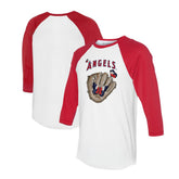 Los Angeles Angels Tiny Turnip Unisex Butterfly Glove 3/4-Sleeve Raglan T-Shirt for sale