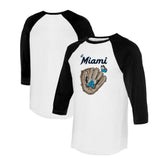 Miami Marlins Tiny Turnip Unisex Butterfly Glove 3/4-Sleeve Raglan T-Shirt Online