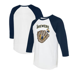 Milwaukee Brewers Tiny Turnip Unisex Butterfly Glove 3/4-Sleeve Raglan T-Shirt On Sale