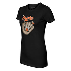 Baltimore Orioles Tiny Turnip Women's Butterfly Glove T-Shirt On Sale
