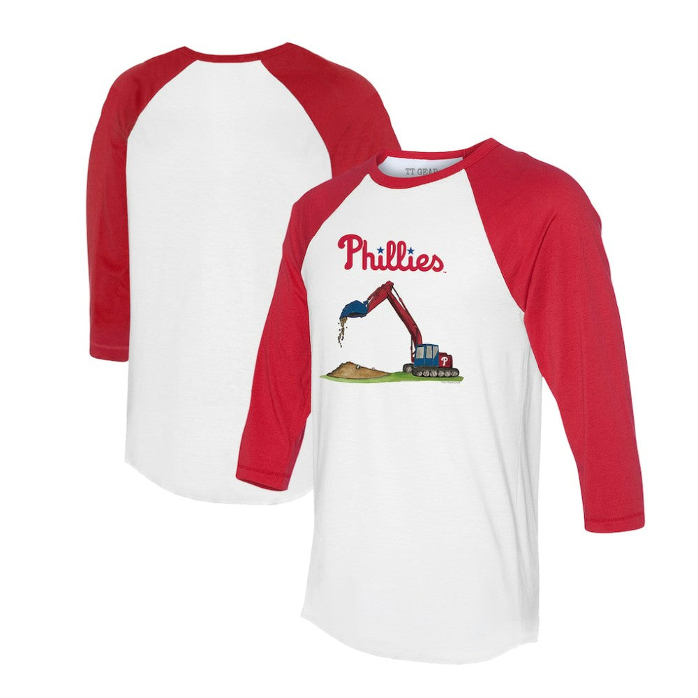 Philadelphia Phillies Tiny Turnip Unisex Excavator 3/4-Sleeve Raglan T-Shirt for sale