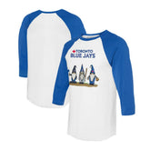 Toronto Blue Jays Tiny Turnip Unisex Gnomes 3/4-Sleeve Raglan T-Shirt Lifestyle