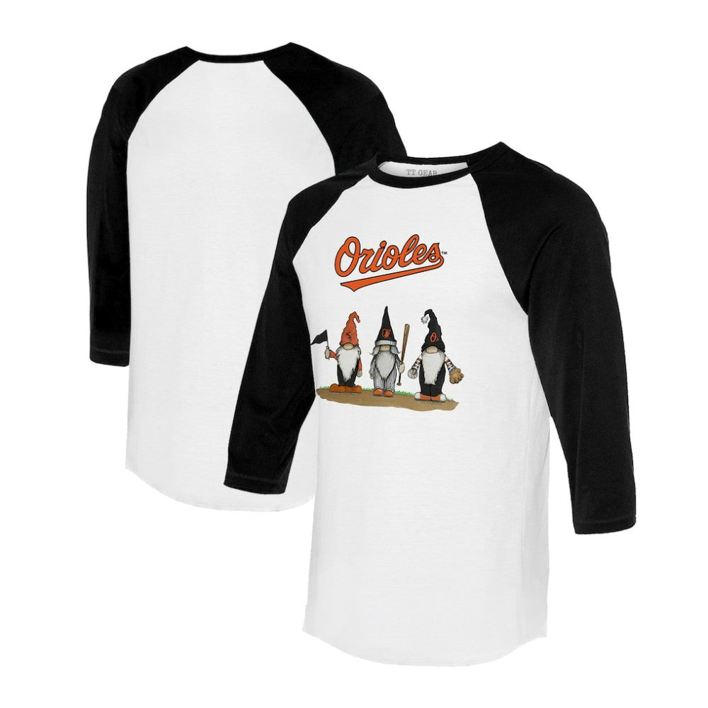 Baltimore Orioles Tiny Turnip Unisex Gnomes 3/4-Sleeve Raglan T-Shirt Online