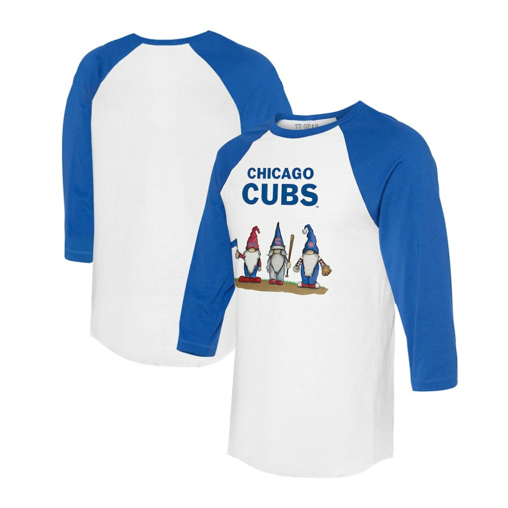 Chicago Cubs Tiny Turnip Unisex Gnomes 3/4-Sleeve Raglan T-Shirt for sale