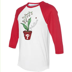 Philadelphia Phillies Tiny Turnip Unisex Lilies & Ladybugs 3/4-Sleeve Raglan T-Shirt for sale