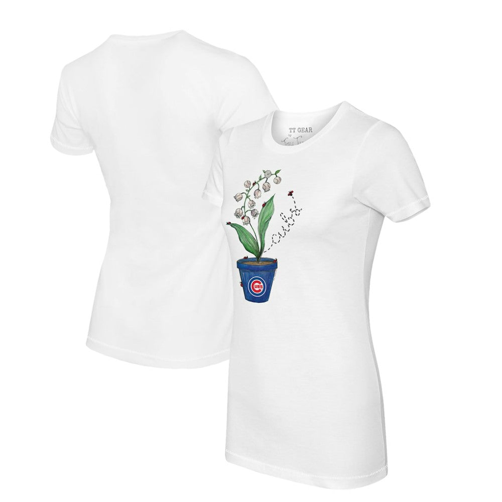 Chicago Cubs Tiny Turnip Women's Lilies & Ladybugs T-Shirt Near Me