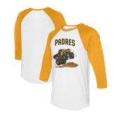 San Diego Padres Tiny Turnip Unisex Monster Truck 3/4-Sleeve Raglan T-Shirt On Sale