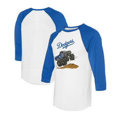 Los Angeles Dodgers Tiny Turnip Unisex Monster Truck 3/4-Sleeve Raglan T-Shirt for sale