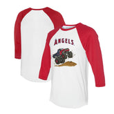 Los Angeles Angels Tiny Turnip Unisex Monster Truck 3/4-Sleeve Raglan T-Shirt Clearance