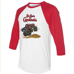 St. Louis Cardinals Tiny Turnip Unisex Monster Truck 3/4-Sleeve Raglan T-Shirt Near Me
