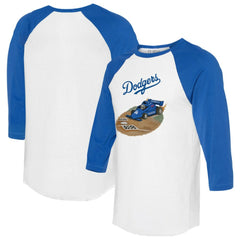 Los Angeles Dodgers Tiny Turnip Unisex Race Car 3/4-Sleeve Raglan T-Shirt Lifestyle