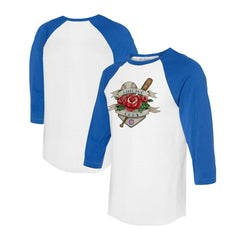 Chicago Cubs Tiny Turnip Unisex Tattoo Rose 3/4-Sleeve Raglan T-Shirt On Sale