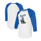 Kansas City Royals Tiny Turnip Unisex Triceratops 3/4-Sleeve Raglan T-Shirt Sale
