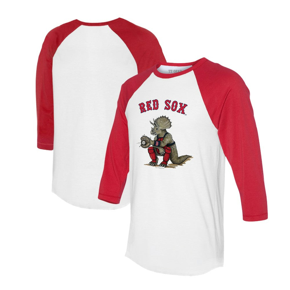 Boston Red Sox Tiny Turnip Unisex Triceratops 3/4-Sleeve Raglan T-Shirt Online