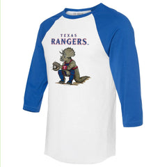 Texas Rangers Tiny Turnip Unisex Triceratops 3/4-Sleeve Raglan T-Shirt On Sale