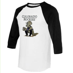 Colorado Rockies Tiny Turnip Unisex Triceratops 3/4-Sleeve Raglan T-Shirt On Sale