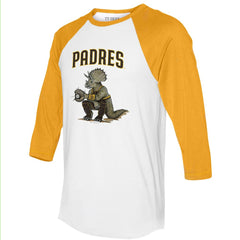 San Diego Padres Tiny Turnip Unisex Triceratops 3/4-Sleeve Raglan T-Shirt Clearance