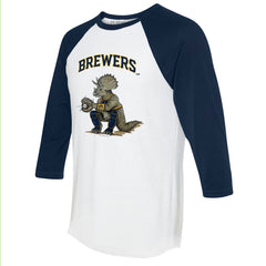 Milwaukee Brewers Tiny Turnip Unisex Triceratops 3/4-Sleeve Raglan T-Shirt Sale