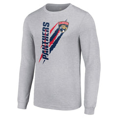 Florida Panthers - Starter Color Scratch Long-Sleeve T-Shirt Heather Gray