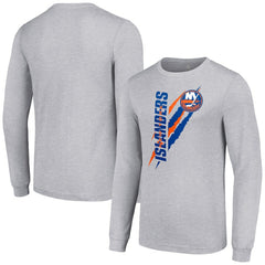 New York Islanders - Starter Color Scratch Long-Sleeve T-Shirt Heather Gray