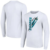 San Jose Sharks - Starter Color Scratch Long-Sleeve T-Shirt White