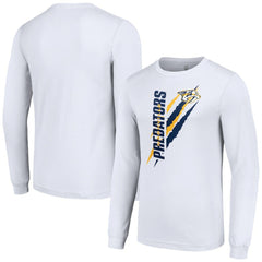Nashville Predators - Starter Color Scratch Long-Sleeve T-Shirt White